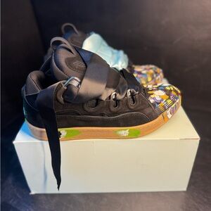 Stylish Black Shoes with Colorful Accents